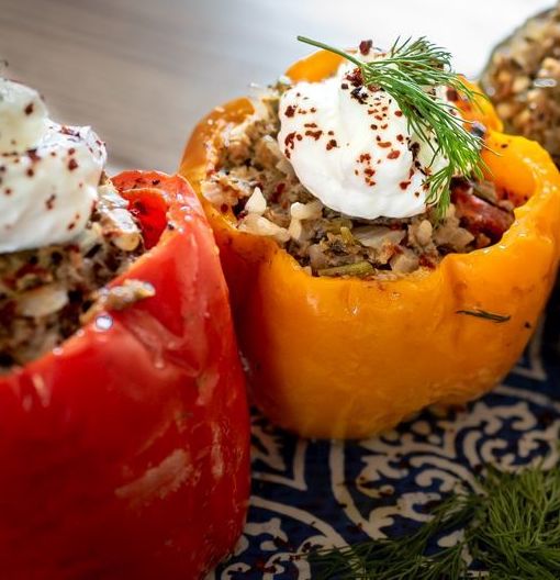 Biber Dolmasi (Turkish Style Stuffed Peppers) (V/VG/GF)