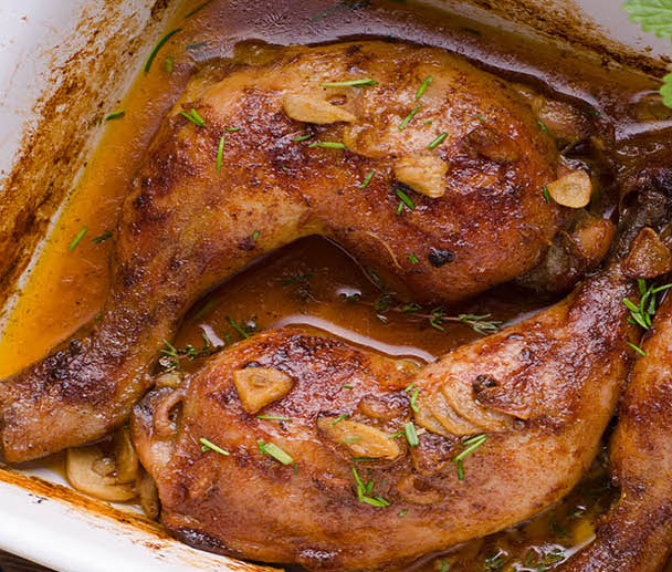 Chicken Confit with a Mustard Cream Sauce (GF)